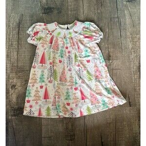 Girls smocked Christmas dress